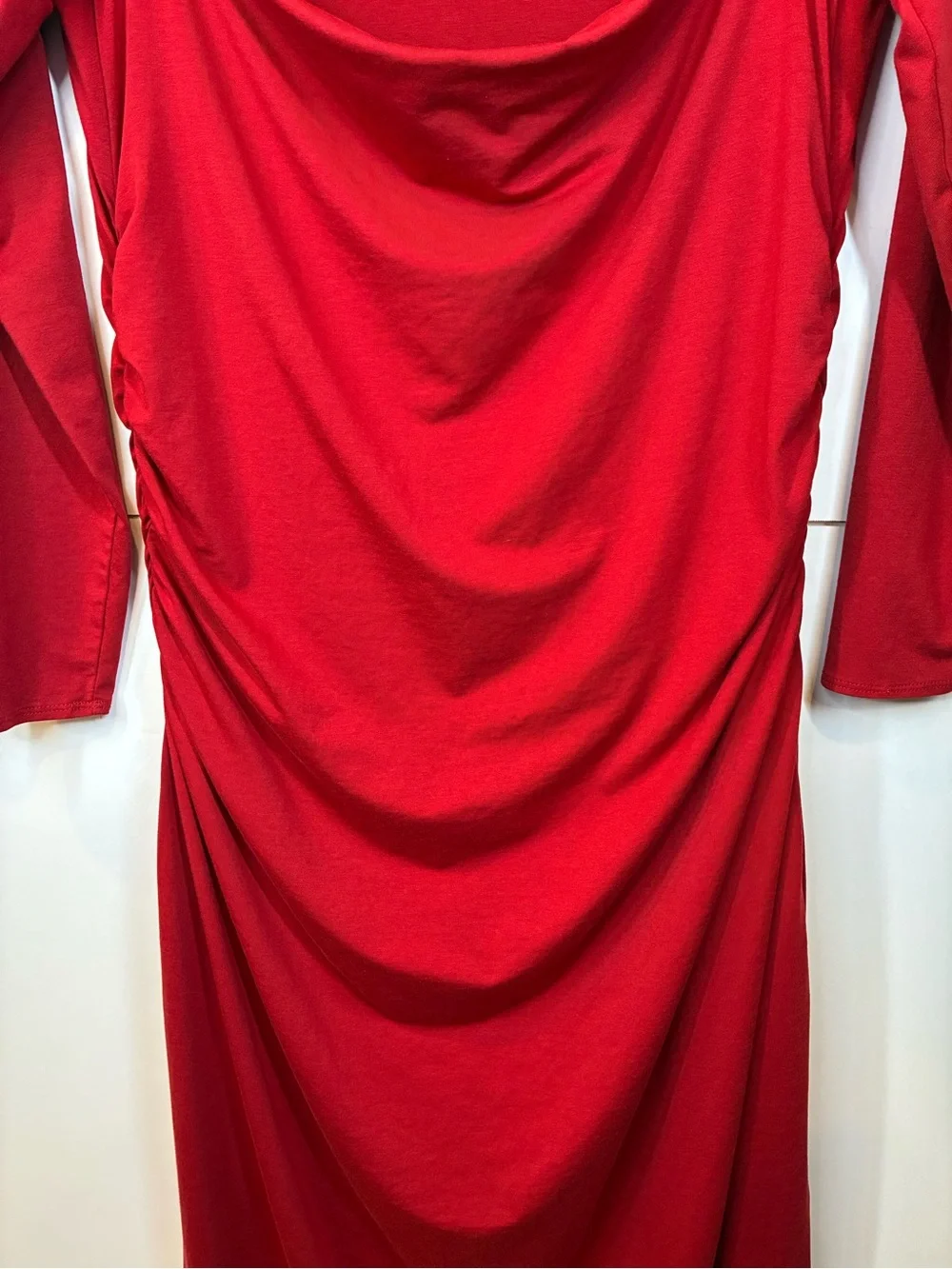 Abercrombie & Fitch Burgundy Ruched Side Slit Maxi Dress XL Modal Blend